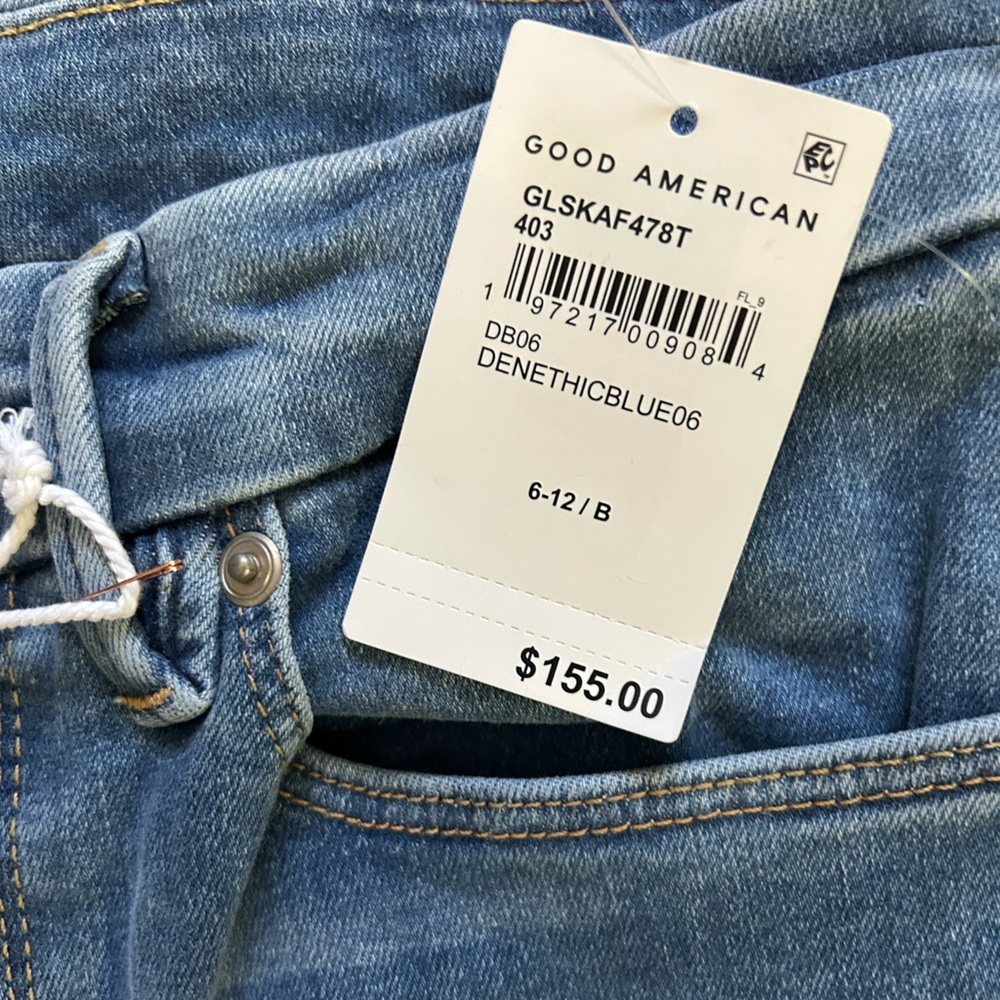 NWT Good America Denethic Blue Always Fits Jean 6-12 Blue - Picture 10 of 10